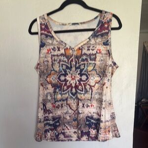 Cream and Purple Tank Top Like New